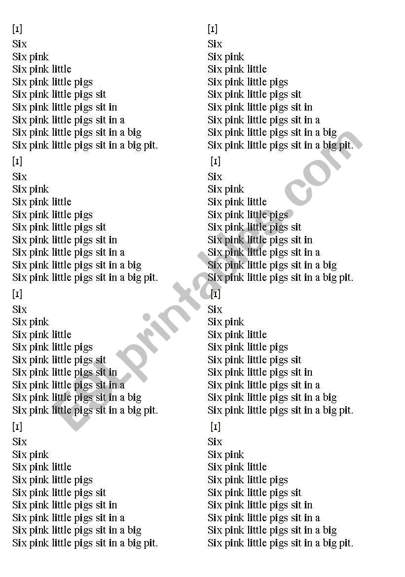 Stairs for reading, sound [i] worksheet